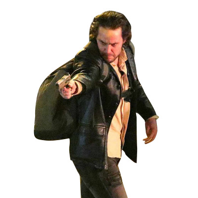 21 Bridges Taylor Kitsch Leather Coat