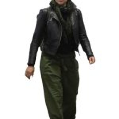 Abbie Cornish In Black Leather Jacket, Los Angeles