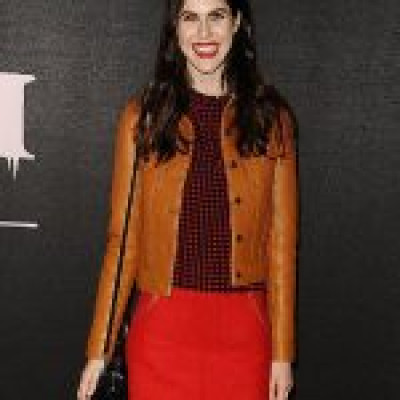 Alexandra Daddario Stylish Leather Jacket