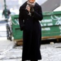 American Actress Street Style Uma Thurman Coat