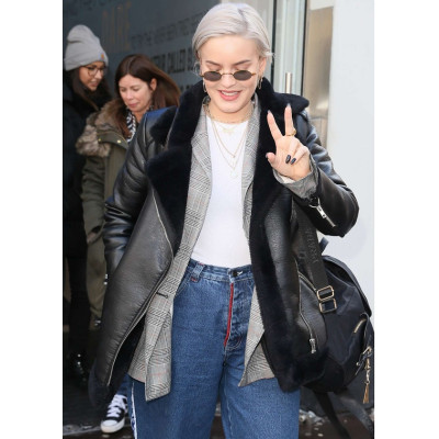 Anne Marie Black Leather Coat