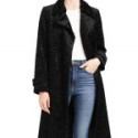 Arrow Season 08 Willa Holland Black Thea Queen Textured Coat