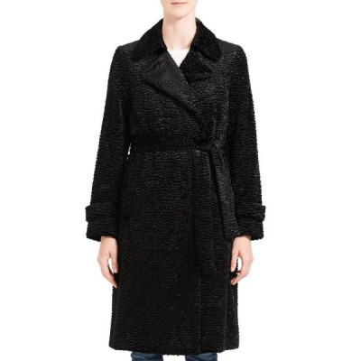 Arrow Season 08 Willa Holland Black Thea Queen Textured Coat