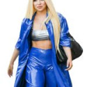 Ava Max Stylish Leather Coat