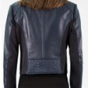 Black Faux Leather Design Jacket For women