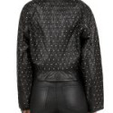 Black Studded Leather Jacket For Women’s