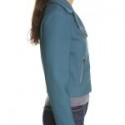Blue Faux Leather Biker Jacket For Women