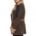 Brown Shearling Leather Jacket For Women