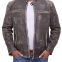 Cafe Racer Distressed Leather Jacket