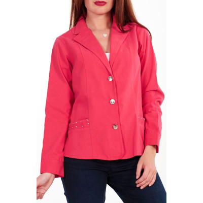 Casual Diamante Red Blazer Womens Spring Jacket