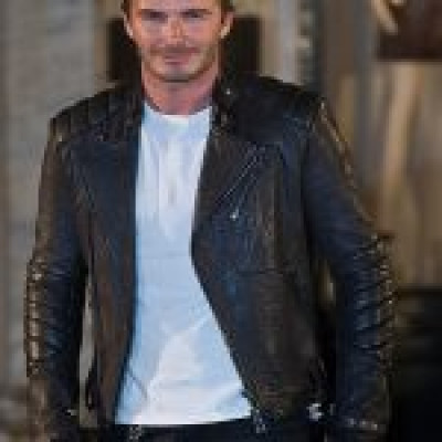 David Beckham Black Leather Jacket