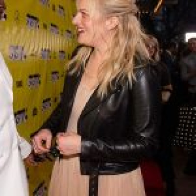 Elisabeth Moss Black Leather Jacket