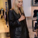 Elsa Hosk Black Leather Jacket