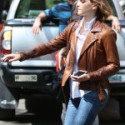 Emma Watson Brown Leather Jacket