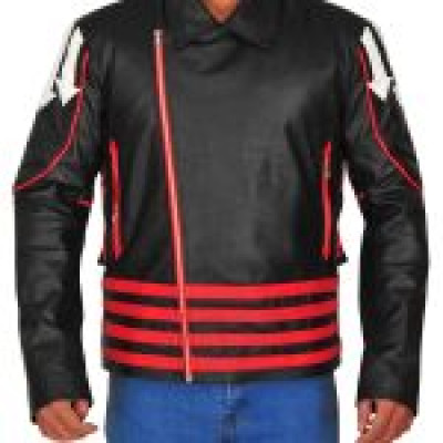Freddie Mercury Red and Black Leather Jacket