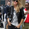Gisele Bündchen Brazilian Model Black Leather Jacket