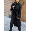 Gorgeous Jennifer Lopez Black Coat