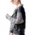 Hailey Baldwin Silver Studded Jacket