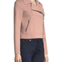 Hannah Brown Pink Leather Jacket For Women