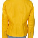 Hilary Duff Yellow Leather Jacket