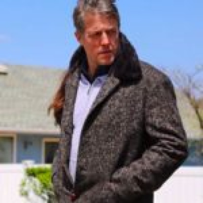 Hugh Grant Grey Wool-Blend The Undoing Jonathan Sachs Coat