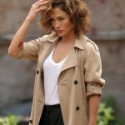 Jennifer Lopez Trench Cotton Long Coat
