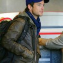 Justin Chatwin in The Division Brown Leather Jacket For Men