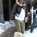 Kate Hudson Shearling Jacket Brown Real Leather For Women