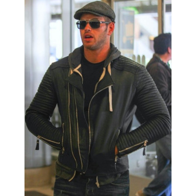 Kellan Lutz Biker Leather Jacket
