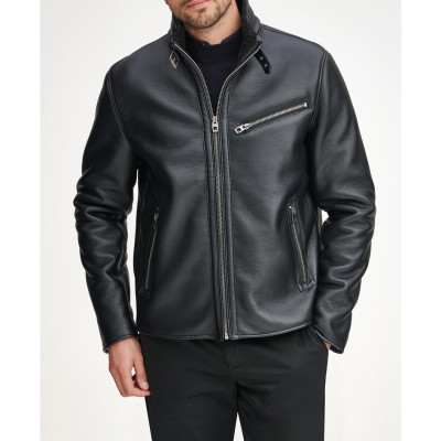 Kevin Faux Leather & Faux Shearling Lined Moto Jacket