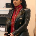 Kim Kardashian Paris Airport Leather Coat