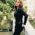 Lara Fabian Real Leather Black Jacket For Women