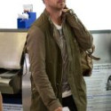 LAX Airport Aaron Paul Olive Coat