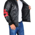 Men 8 Ball Bomber Leather Jacket