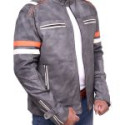 Men Biker Cafe Racer Retro Jacket