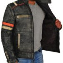 Men Cafe Racer Motorcycle Jacket