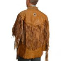 Men Cowboy Western Leather Jackets With Fringe
