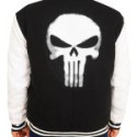 Men Skull Varsity Jacket