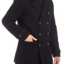 Men’s Black Wool Blend Coat
