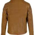 Men’s Brown Leather Trucker Jacket with Sheepskin Collar