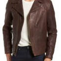 Men’s Brown Real Leather Moto Jacket