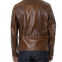 Men’s Brown Simple Real Leather Jacket