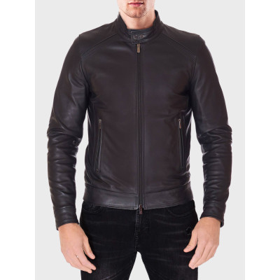 Mens Racing Style Biker Leather Jacket