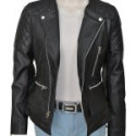 Miranda Kerr Biker Quilted Leather Jacket