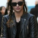 Miranda Kerr Biker Quilted Leather Jacket