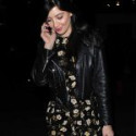 Model Daisy Lowe Leather Jacket