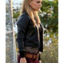 Natalie Portman Black Leather Coat For Women