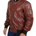 Nick Jonas Brown leather Jacket