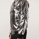 Nick Jonas Silver Metallic Jacket