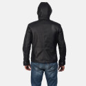 Andy Matte Black Hooded Leather Jacket
